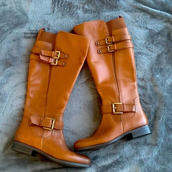 Tan Leather Boots Naturalizer 6.5M - Picture 1 of 3